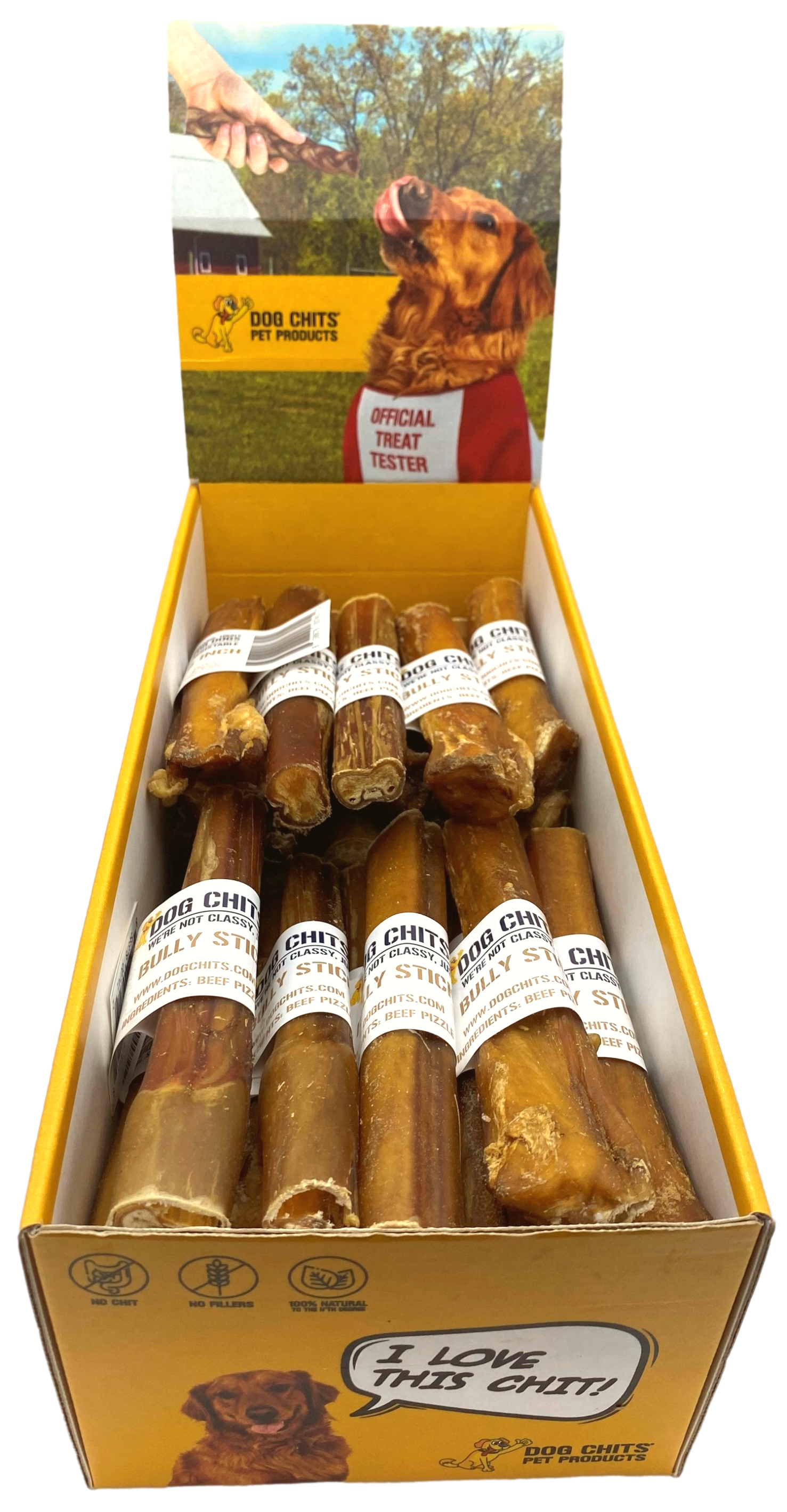 Bully Sticks, 6" 50 Pack, Open Top Bin Box (WHOLESALE ONLY)
